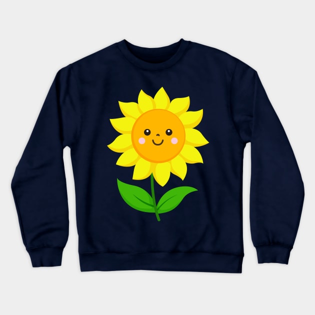 Happy Sunflower Crewneck Sweatshirt by samshirts